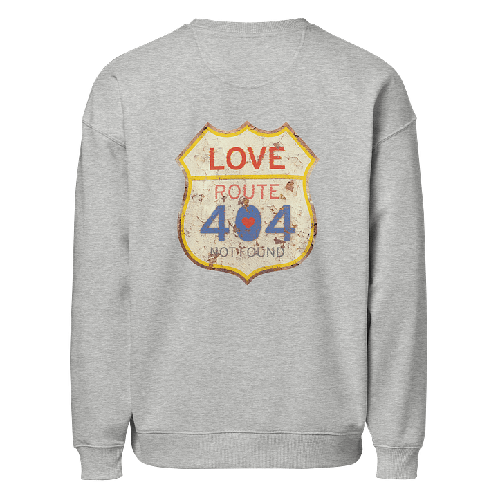 Retro Love 404 Not Found (Back Print) Organic Oversized Unisex Sweatshirt product image (9)