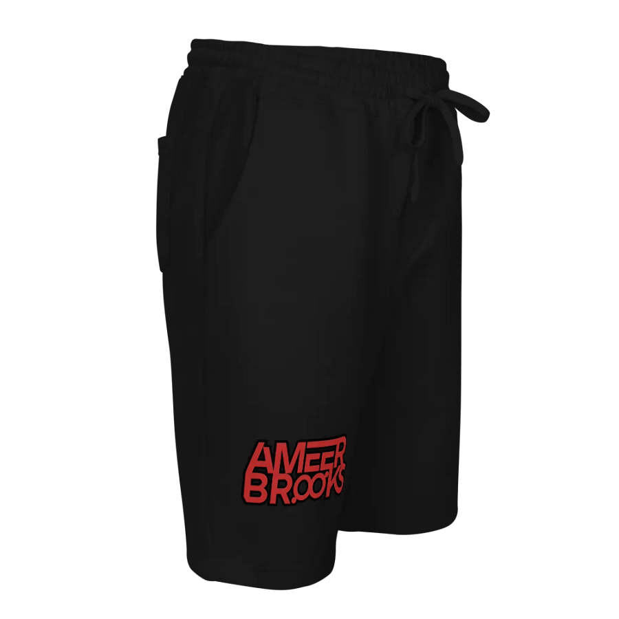Main Logo Red and Black Fleece Shorts product image (9)