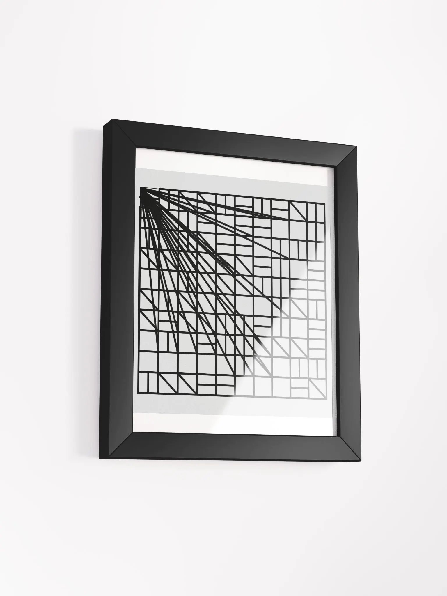 Shatter the Cube Geometric Grid Framed Poster product image (20)