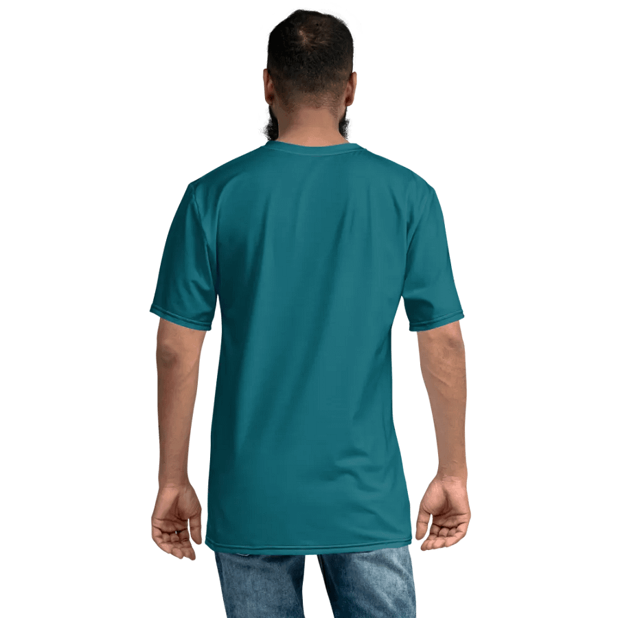 Plain Teal Blue True Summer Men's Crewneck Polyester Heavyweight Premium T-Shirt by Treasure Pie product image (8)