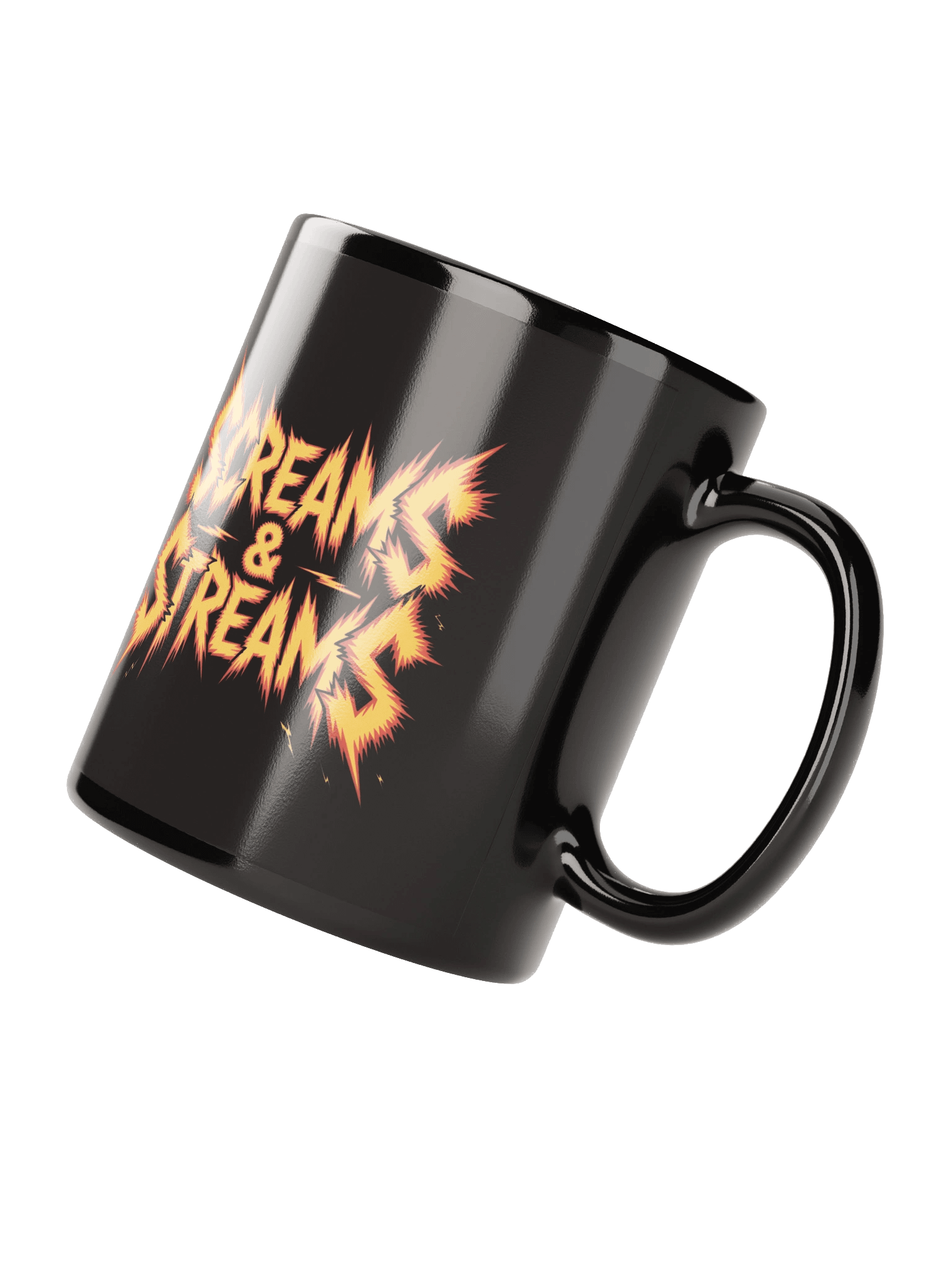 Flaming Screams & Streams Black Glossy Mug product image (2)