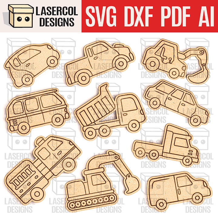 Cars Paint Kit DIY Cut Outs - Laser Cut Files product image (1)