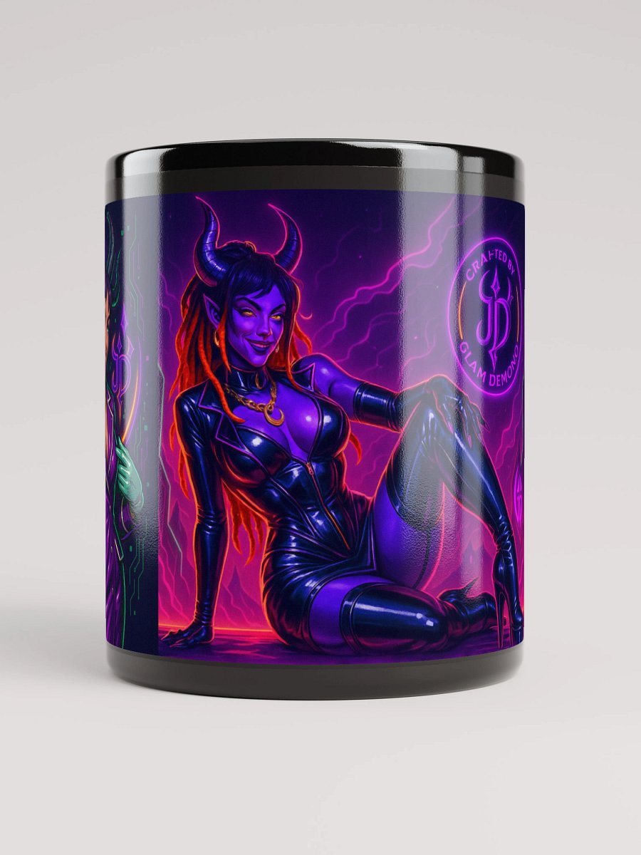 Glam Demon Mug – Jaz the Neon Brightmare | Infernal Latex Fantasy Coffee Cup product image (5)