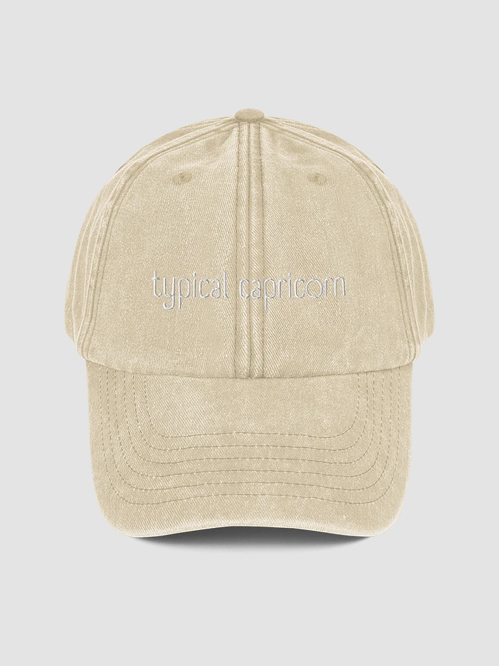 Typical Capricorn White on Stone Vintage Wash Dad Hat product image (2)
