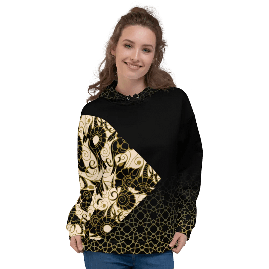 Black And Gold Patterned Hoodie product image (4)