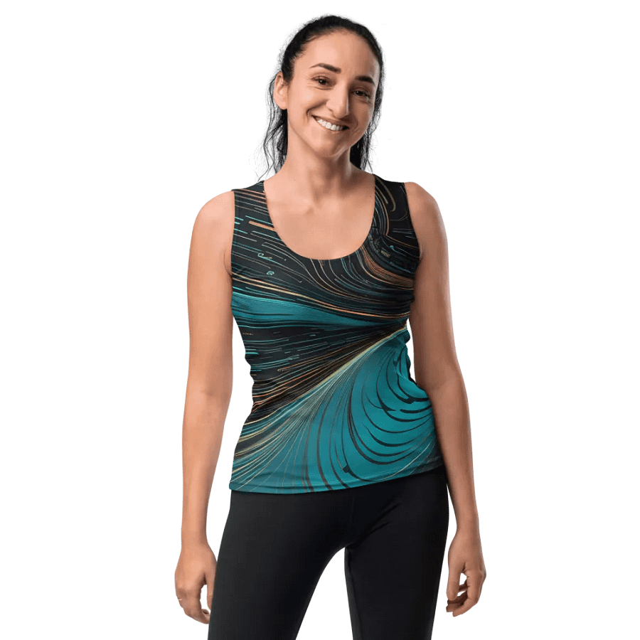 Abstract Psychedelic Neon Blue Dreams Women's Tank Top product image (10)