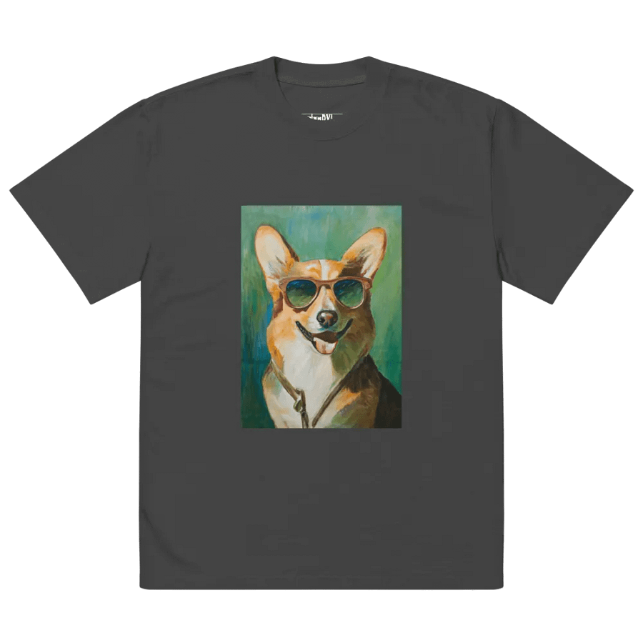 Cool Corgi Sunglasses Painting - dogPXL Artistic series Shades Oversized Tee product image (4)
