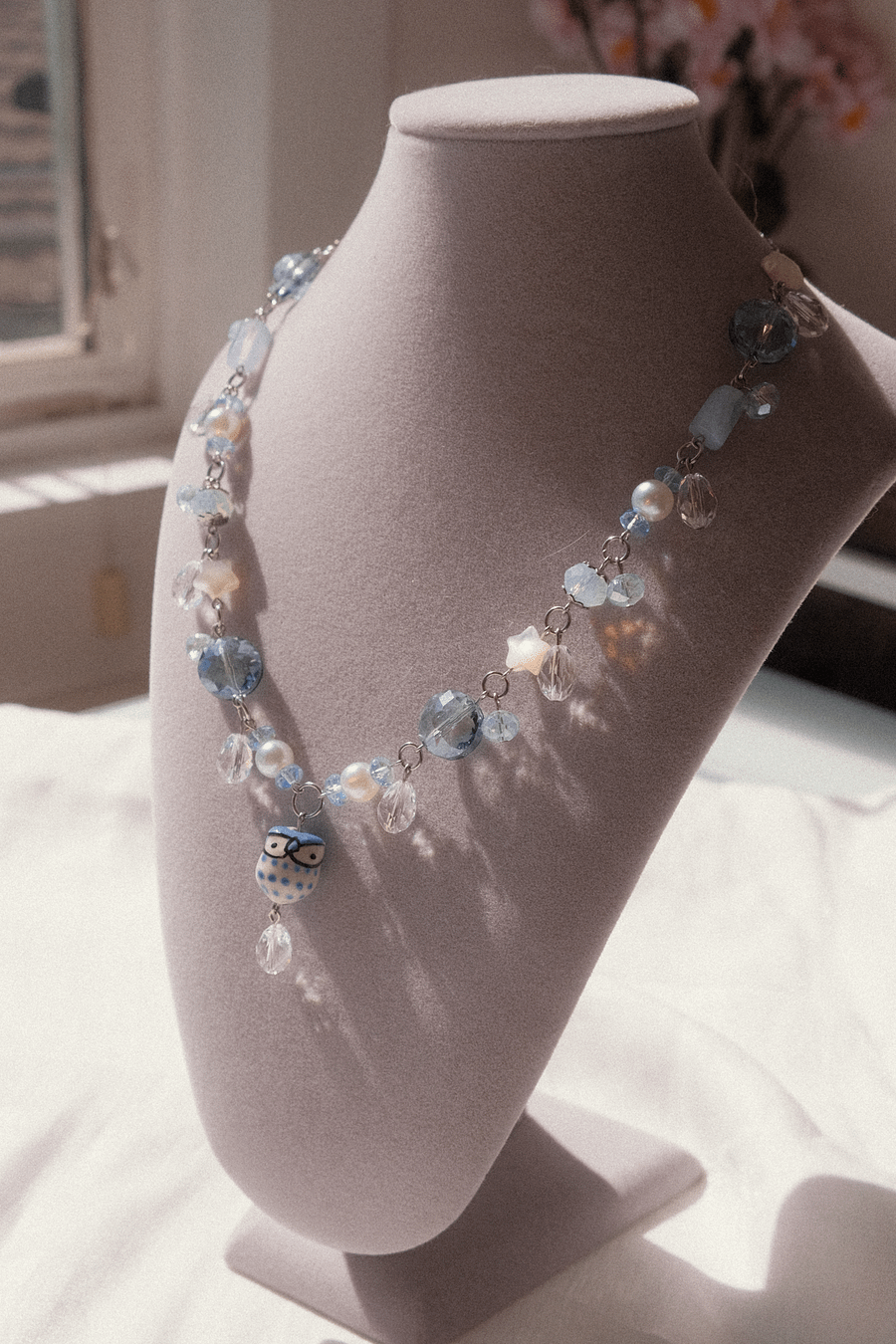 Owl of truth - Blue lace agate necklace 🦉 product image (2)