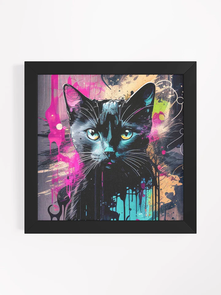 Graffiti Inspired Black Cat Framed Poster product image (1)