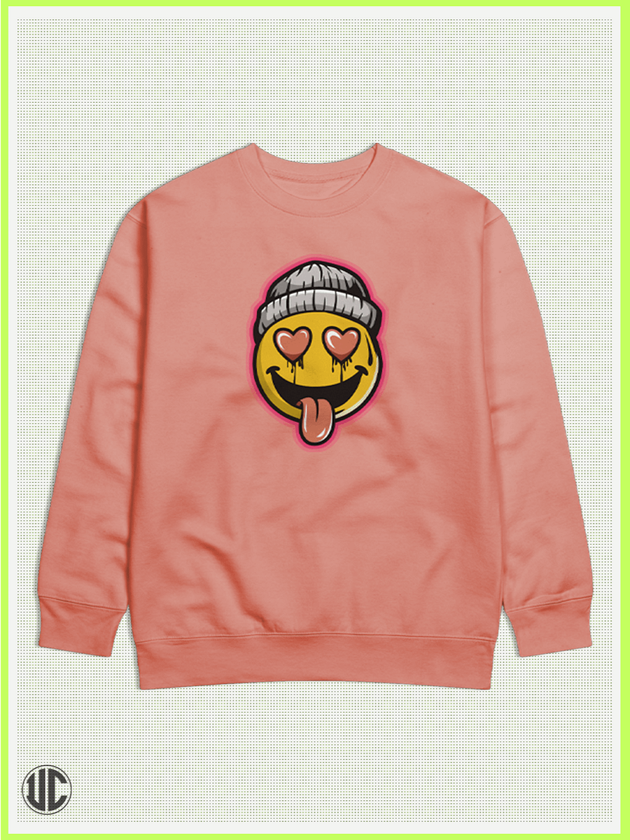 UnkoCon – No Filter Smiley Graphic Crew Neck Sweatshirt product image (1)