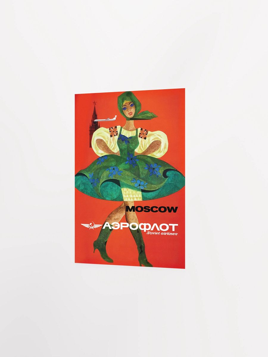 Soviet Aeroflot, USSR airlines 1970s: Moscow — Soviet retro travel poster product image (7)