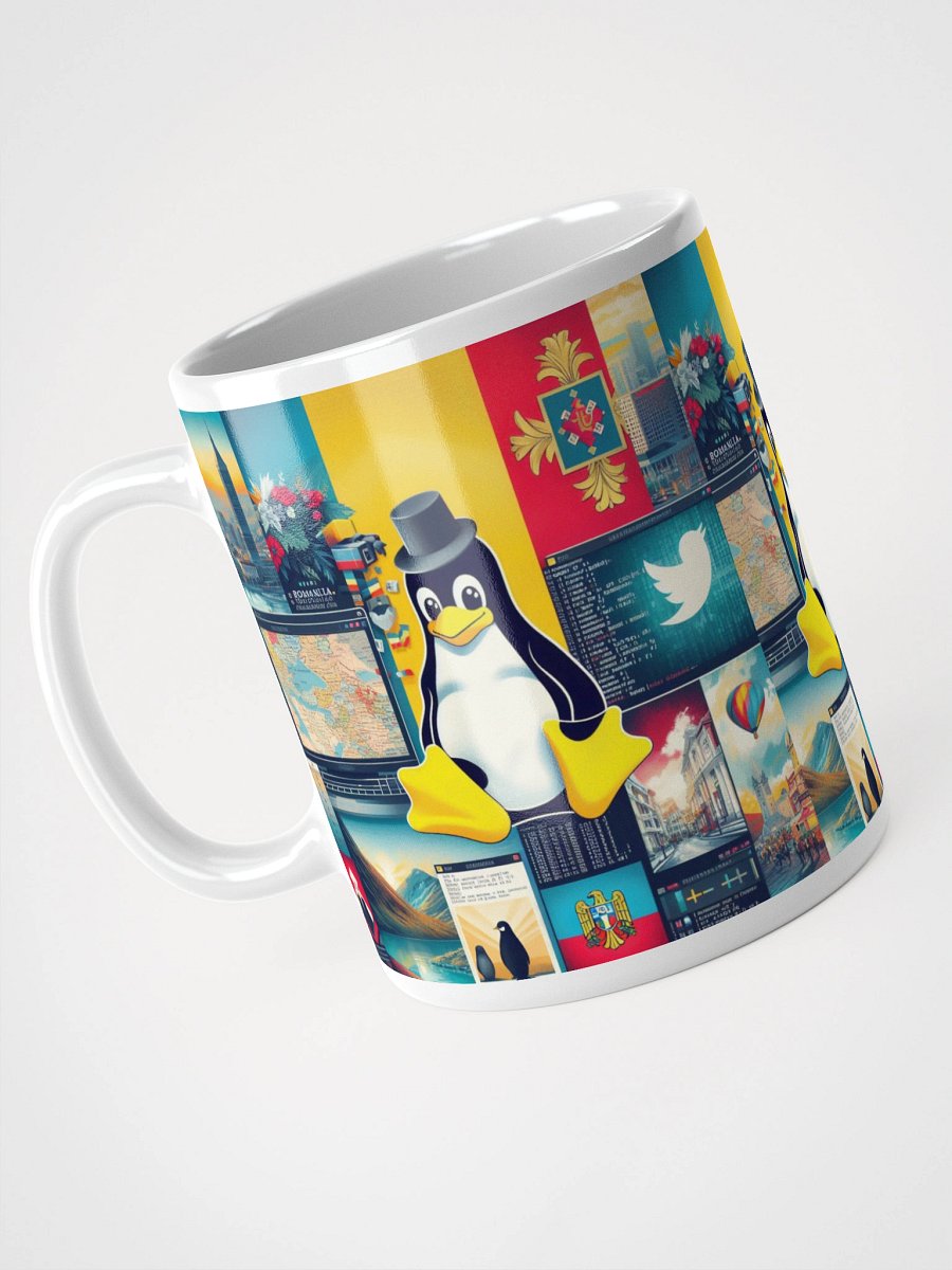White Glossy Mug TUX product image (3)