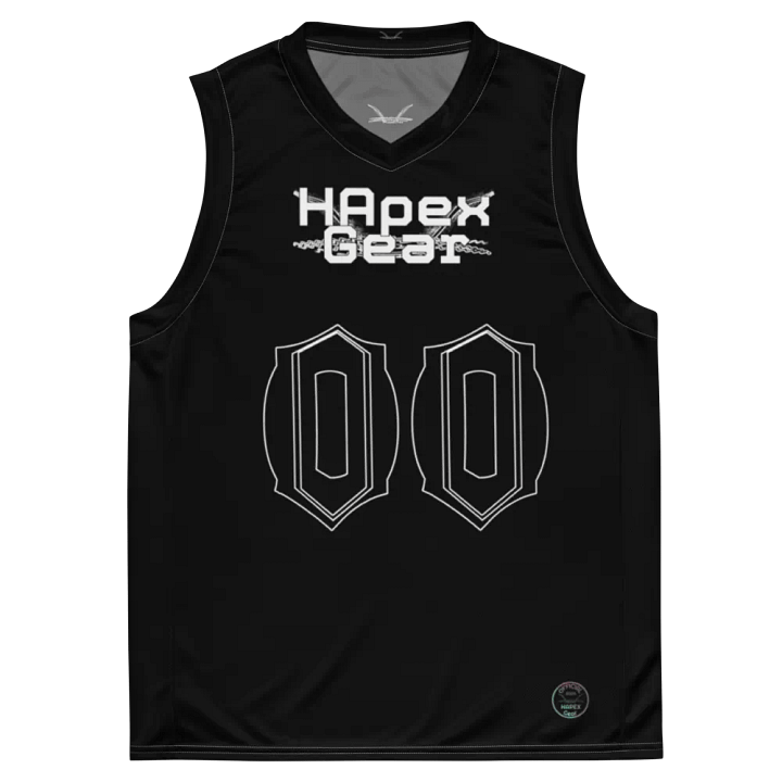 Capital TOOMEY - Black - Recycled Unisex Basketball Jersey - Black White HApex Gear Black Logo product image (2)