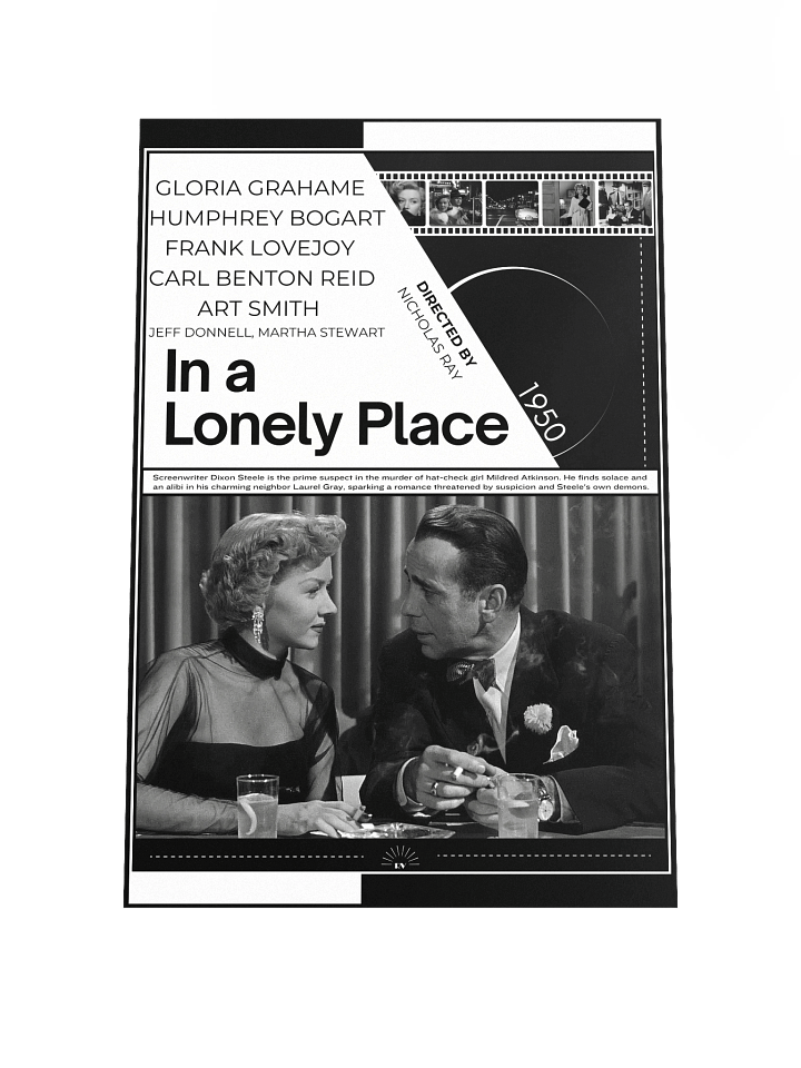 In a Lonely Place with Humphrey Bogart and Gloria Grahame 1950 | Movie Poster | 12x18 Wall Art product image (1)