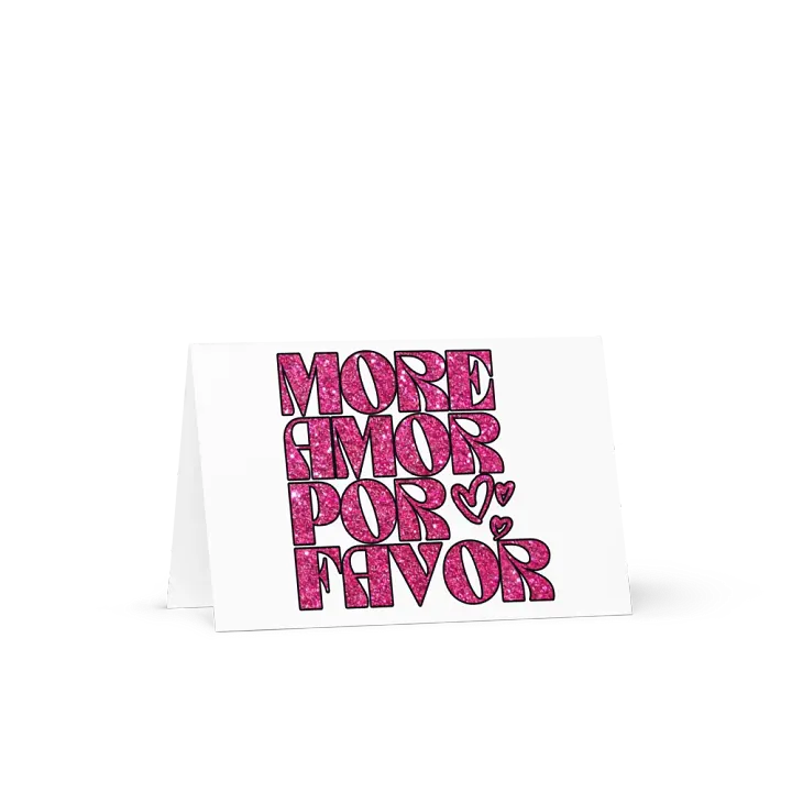 Pink Glitter Valentine Card More Amor Por Favor product image (2)