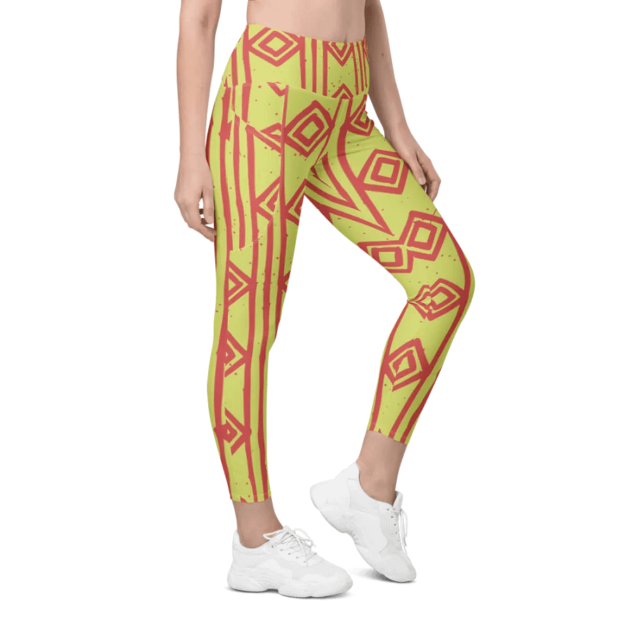 Leggings with Pockets – Hand-Drawn Style Ethnic Pattern for Unique Comfort product image (5)