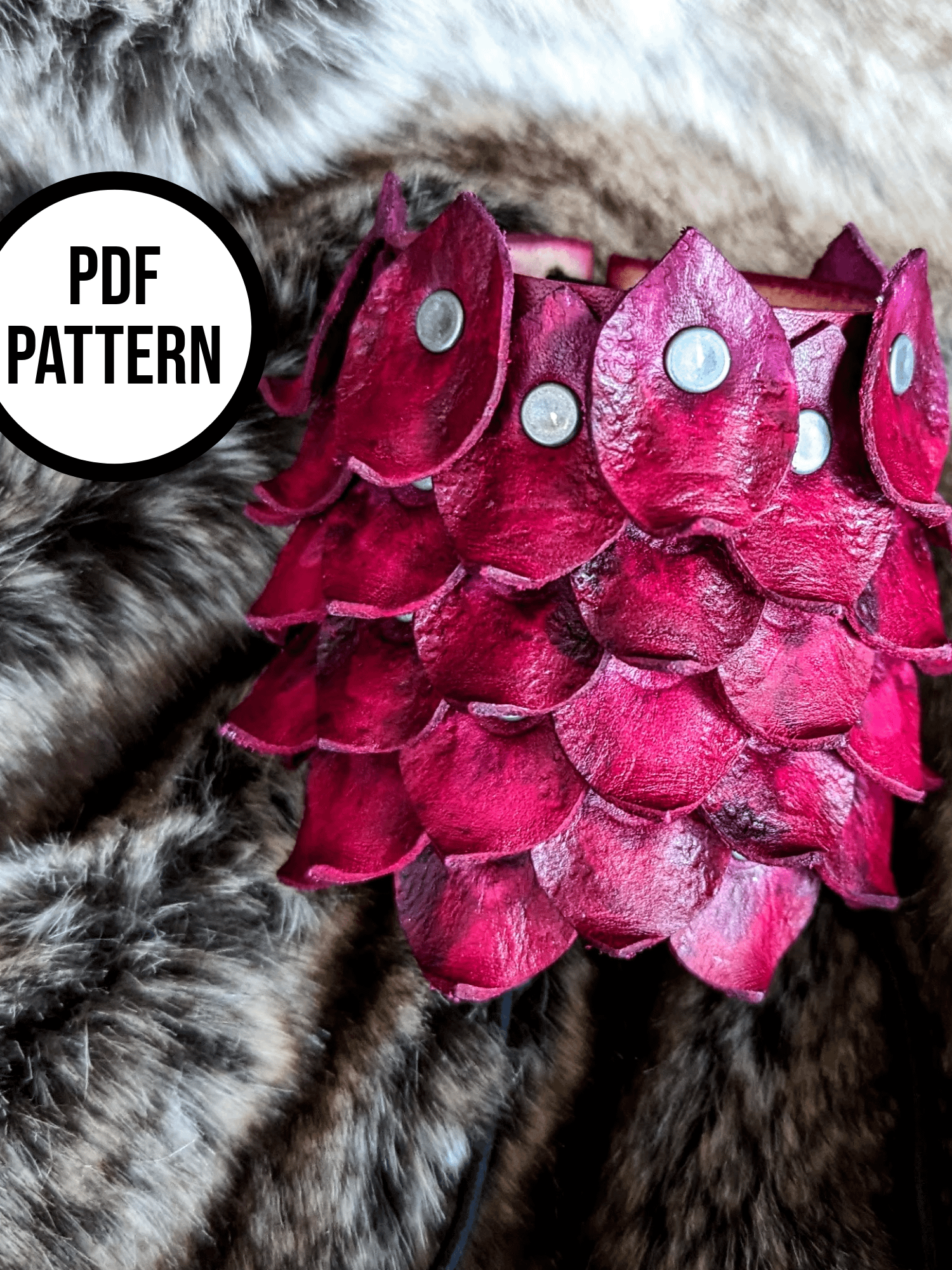 Dragon Scale Leather Cuff PDF Pattern: Rhaenyra Targaryen Inspired product image (1)
