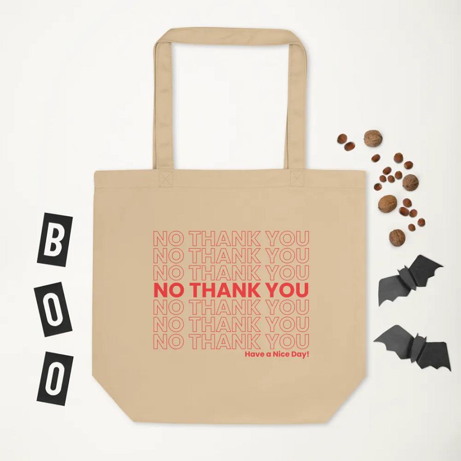 No Thank You Tote (Tan) product image (3)
