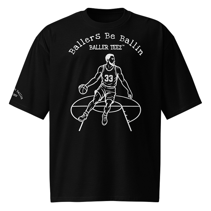 Baller Teez Oversized Black Heavyweight Tee product image (2)