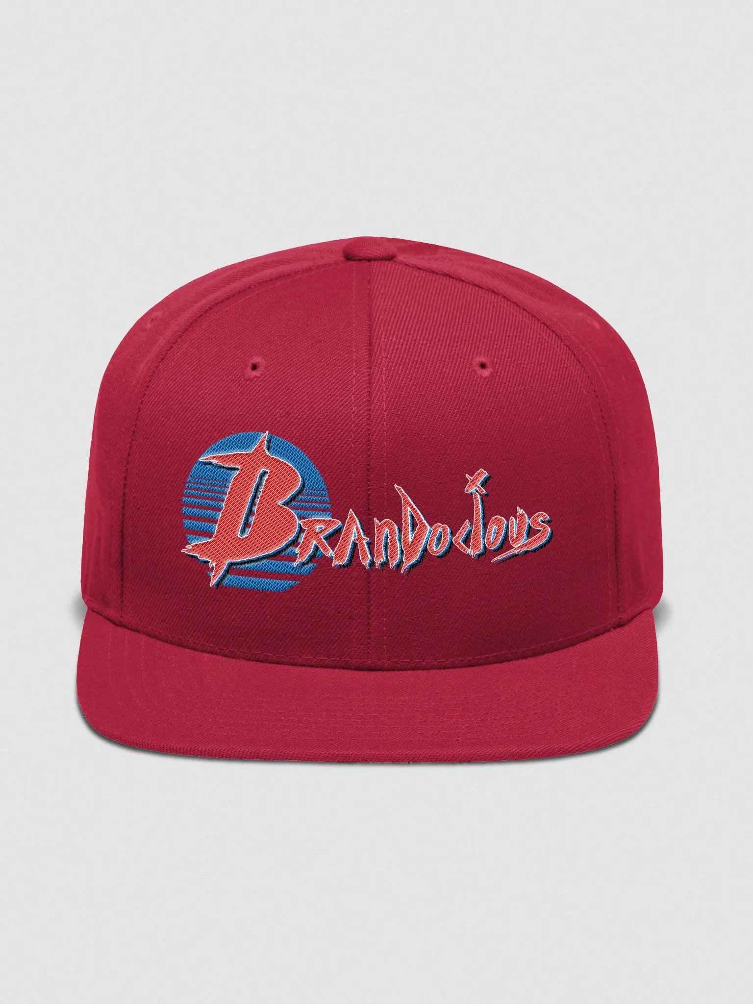 Brandocious Logo, Blue Sun/Red and Blue Logo - WOOL BLEND SNAPBACK CAP product image (1)