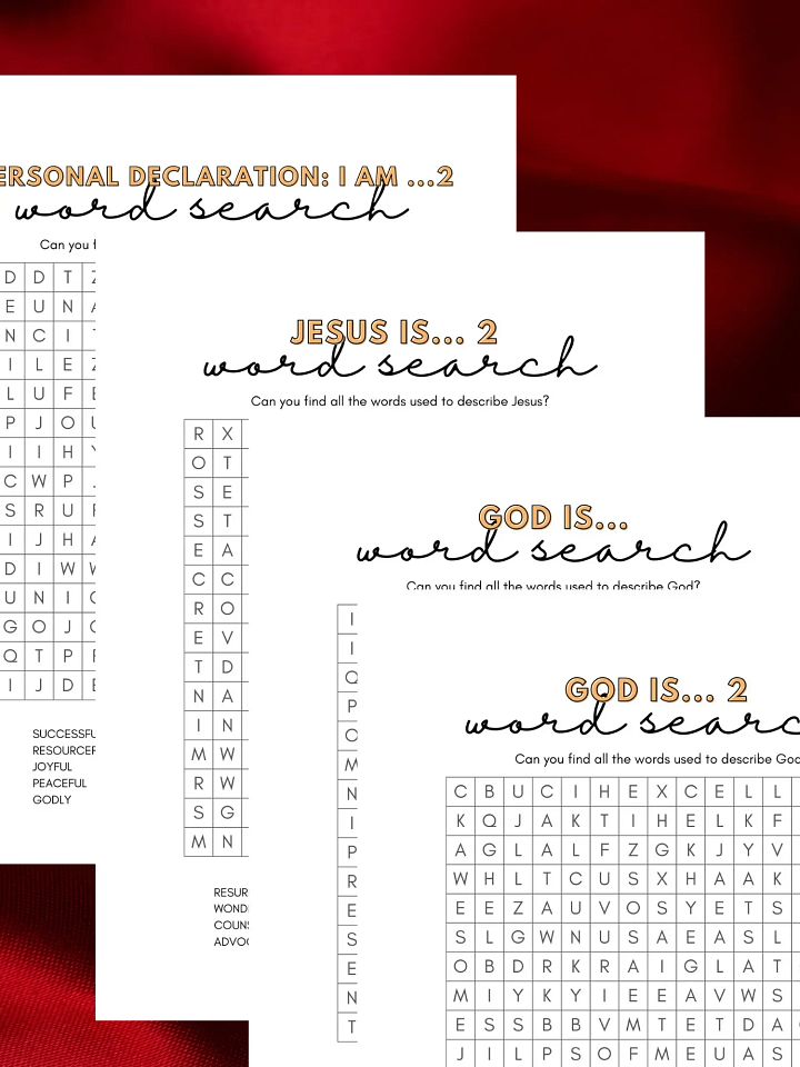 Christian games wordsearch printable, childrens ministry word search printable, Attributes of God, Jesus and you, Bible word puzzle Game. product image (2)