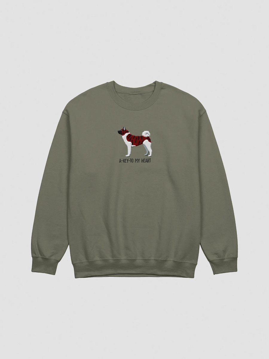 A-Key-To My Heart Sweatshirt (Embroidered) of an American Akita(Brindle) product image (7)