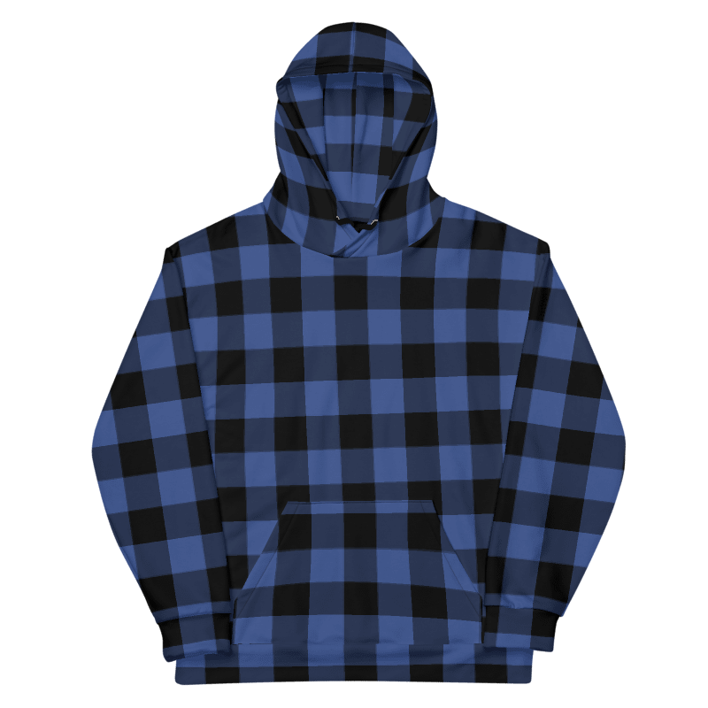Lapis Blue Buffalo Check Plaid Hoodie product image (6)
