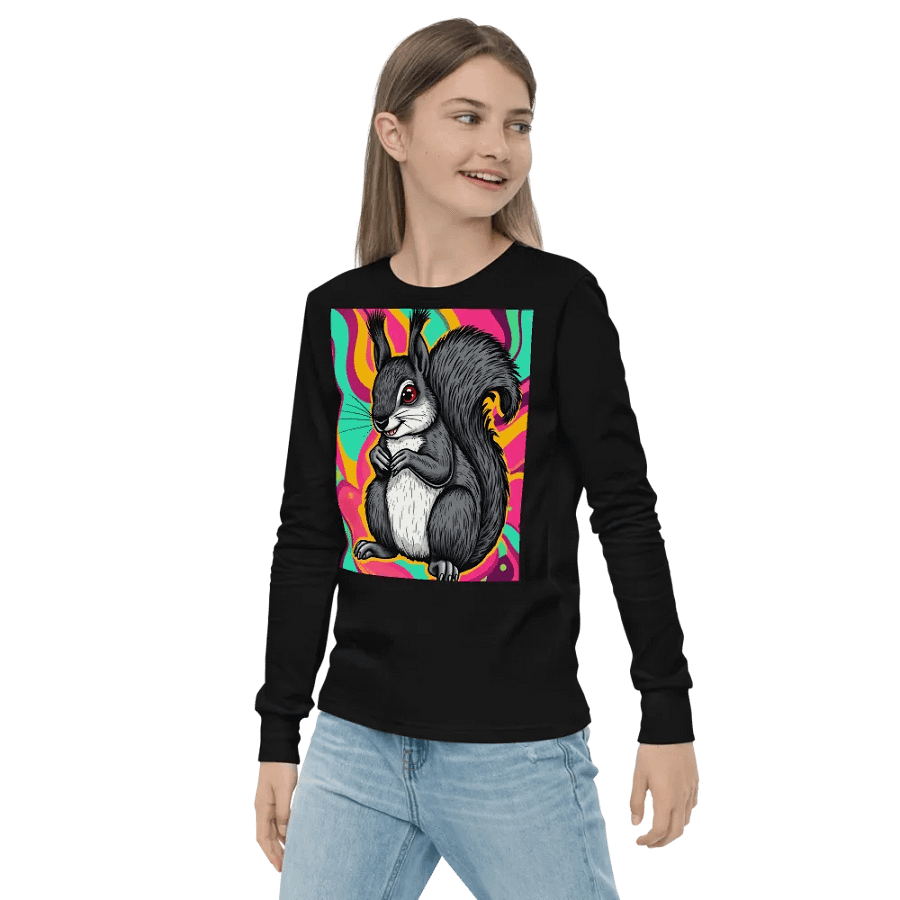 Psychedelic Squirrel Youth Long Sleeve Tee product image (3)