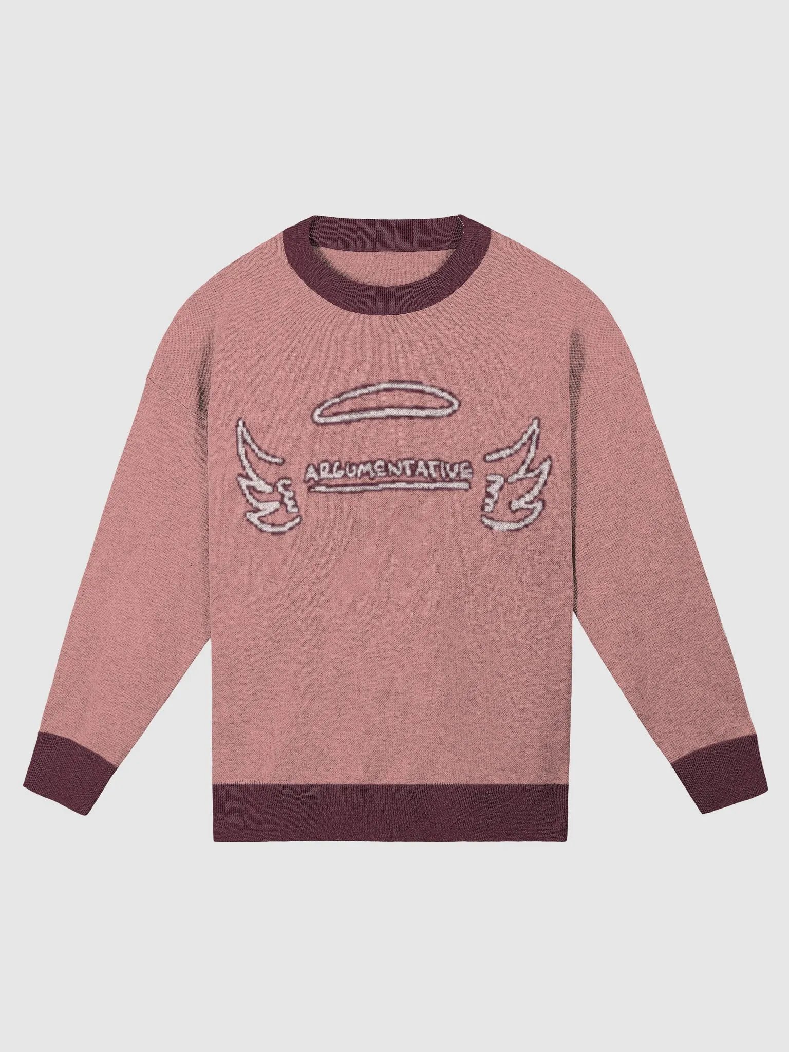 ANGELIC (lg. lined design, tri-tone pink) knitwear relaxed crewneck product image (5)