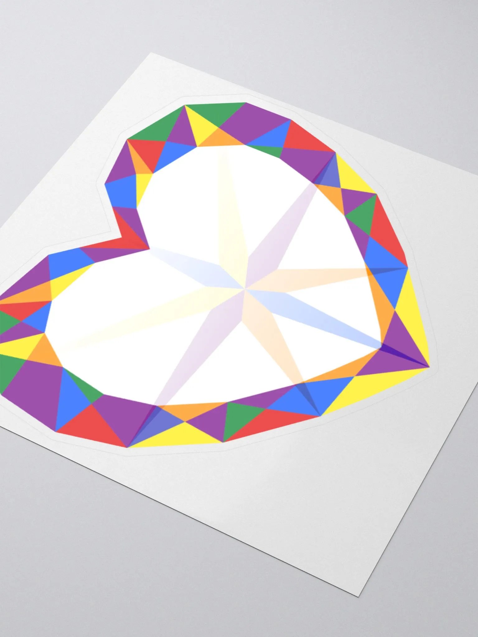 Crystal Pride Heart (Bold Rainbow Design) Cut Sticker product image (3)