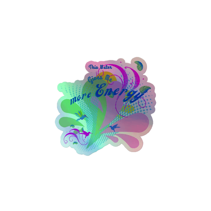 Sticker gives me energy droplets design with hummingbirds product image (1)