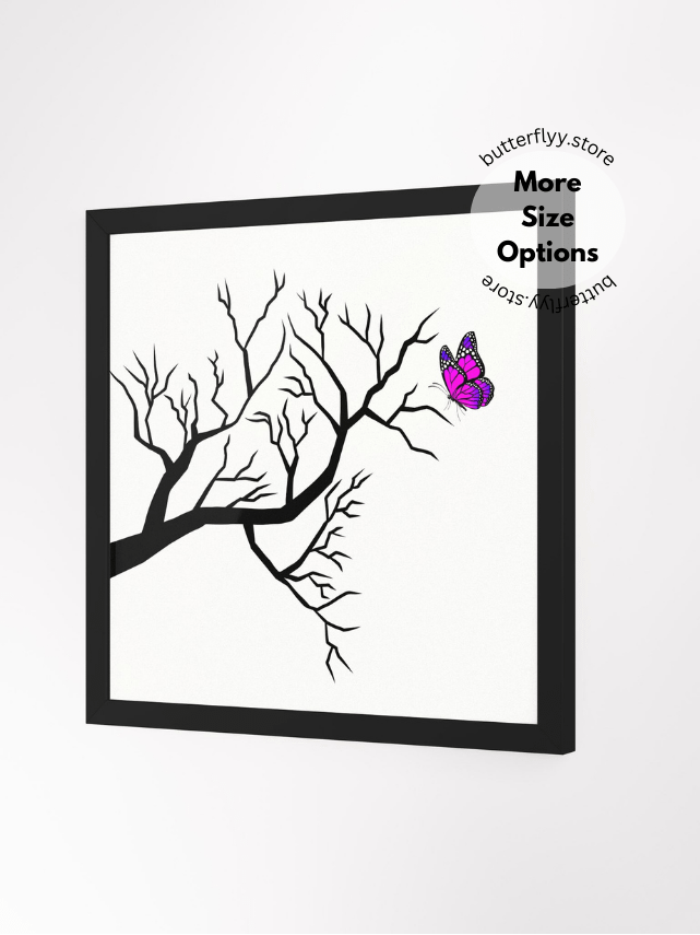 Vibrant Butterfly on Dead Tree Framed Poster product image (1)