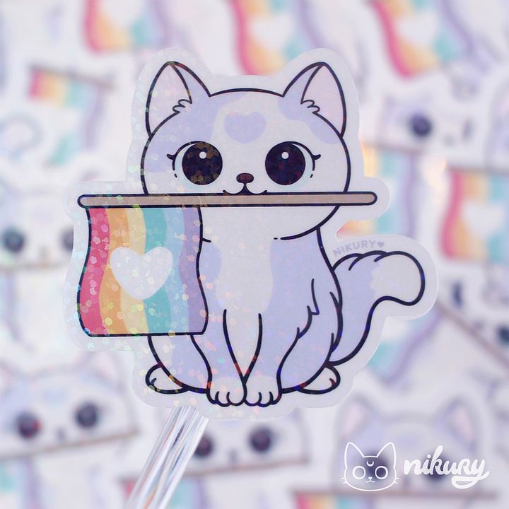 Glitter Purride Cat Sticker product image (2)