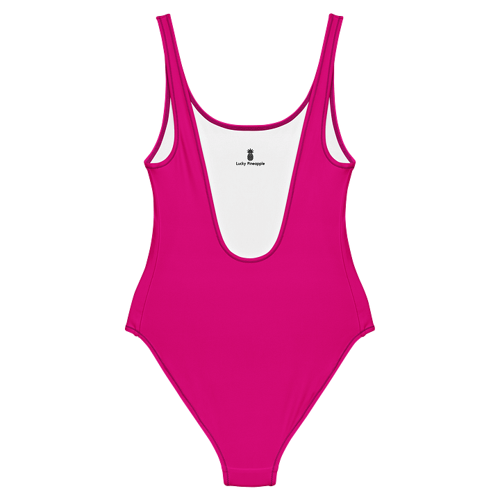 Fuchsia Pink Solid Color Retro Inspired Women's One Piece Swimsuit product image (2)