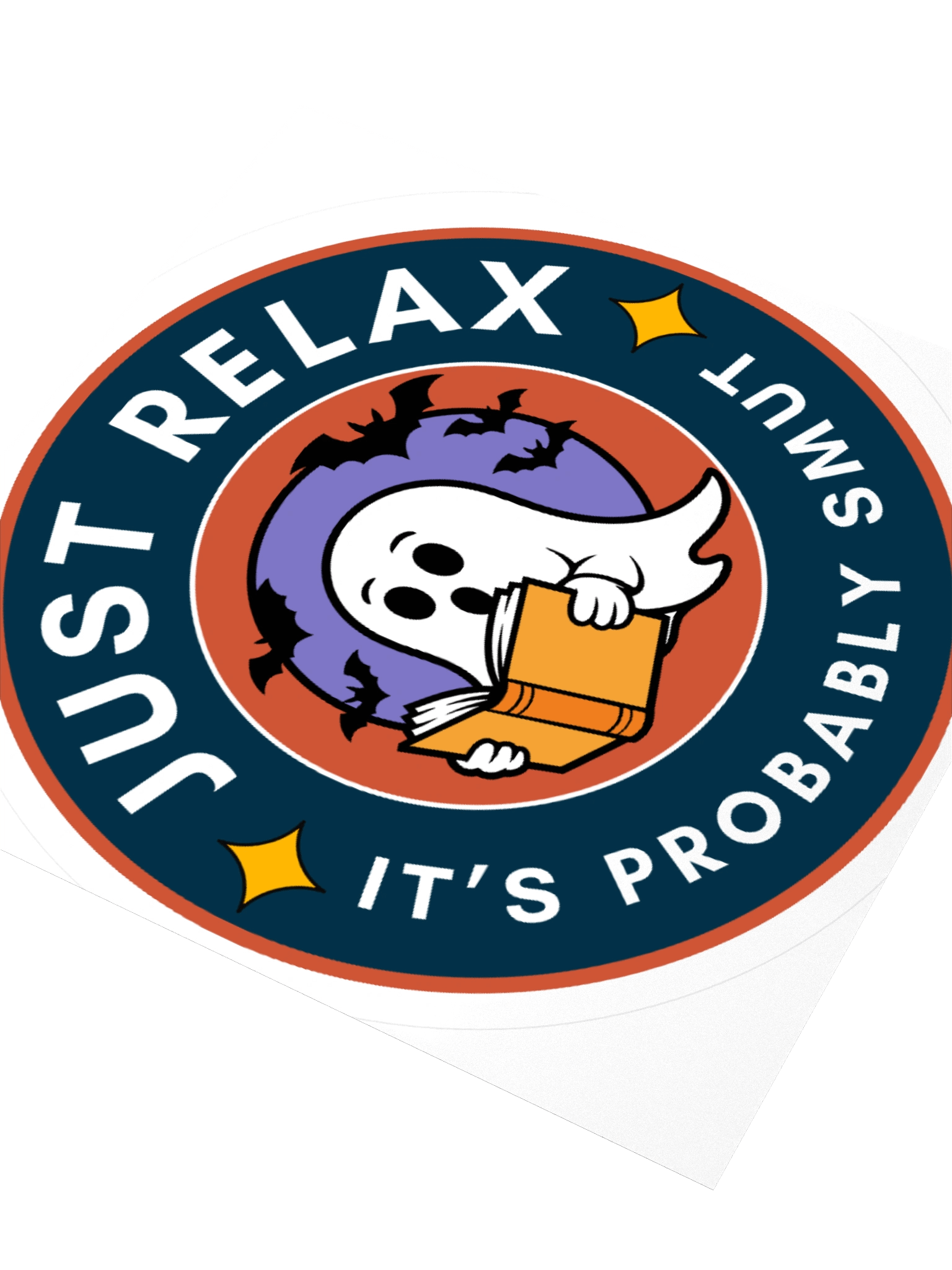 Just Relax, It's Probably Smut Spooky Ghost Kiss Cut Sticker product image (7)