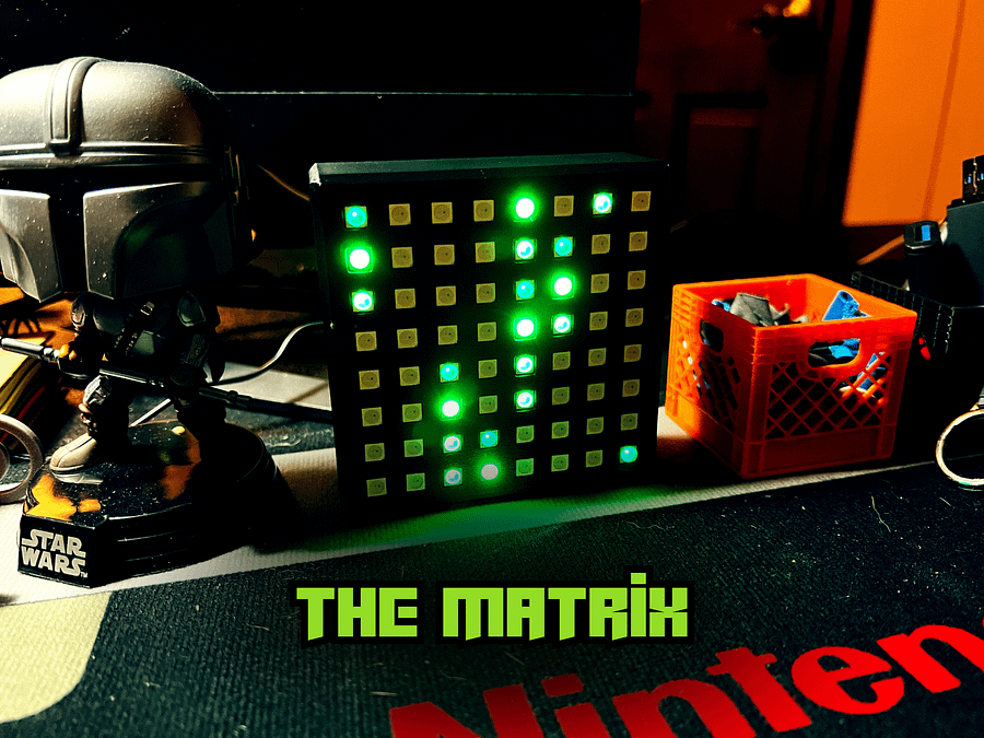 Animated LED Matrix Desk Lamp - 9 Animations to Choose From - USB-C Powered - Push Button Animation Selector And Power On/Off product image (8)