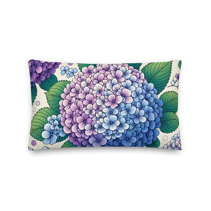Hydrangea Haven Premium Pillow | AI Design Flower horstensia product image (2)