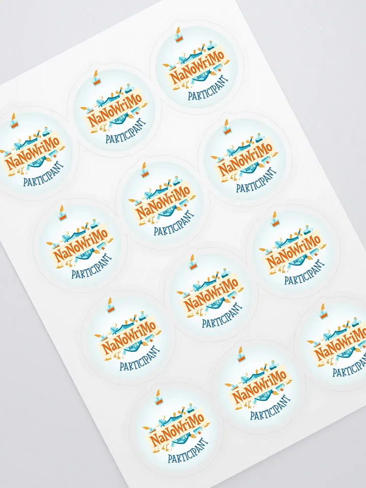 NaNoWriMo Participant Sticker Sheet (12 Stickers Per Sheet) product image (1)