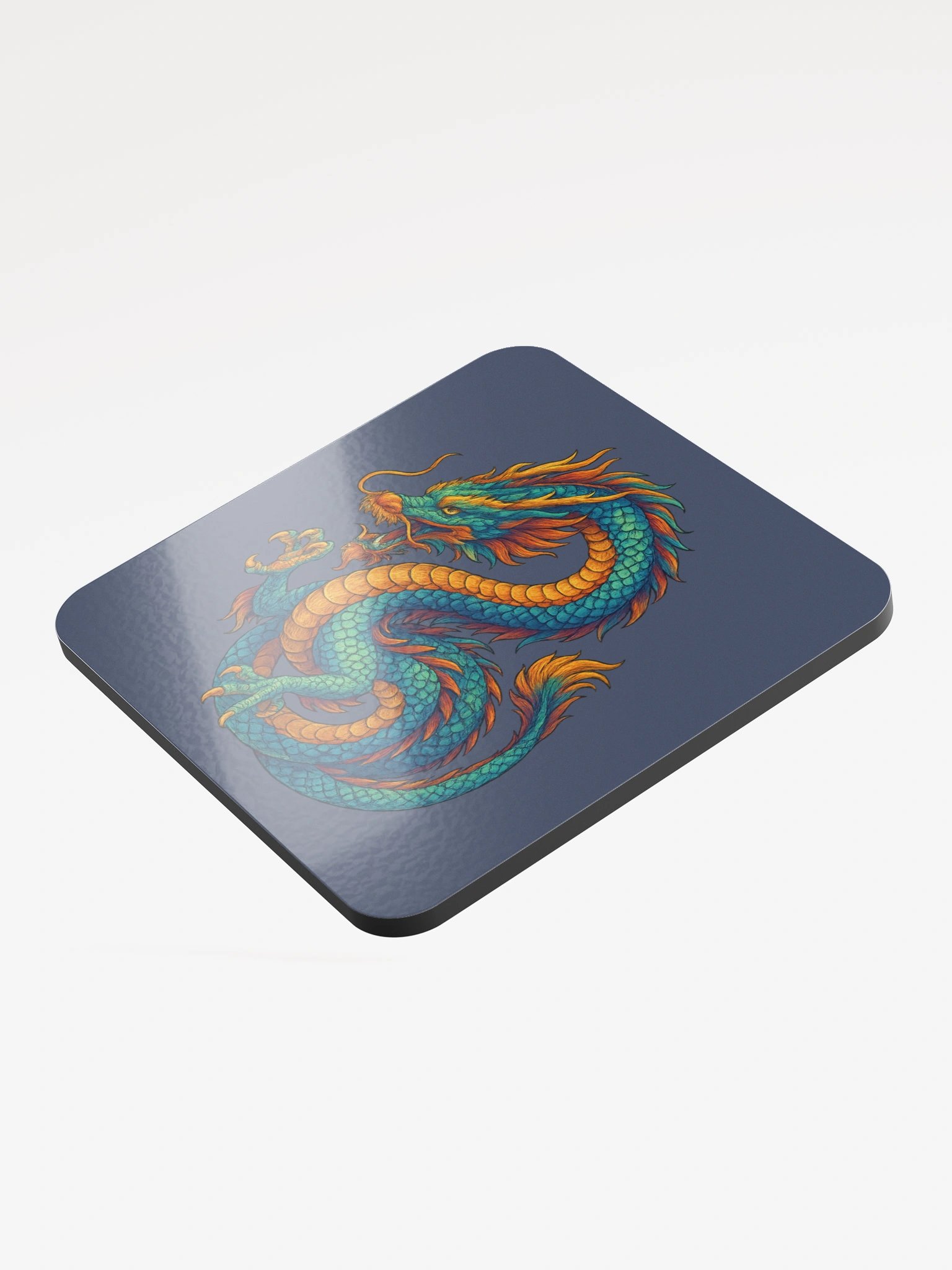 🐉 Emspiracy Flame Coaster – Colourful Dragon on Blue Edition 🜁 "The Flame Doesn’t Fade, It Just Waits." product image (3)