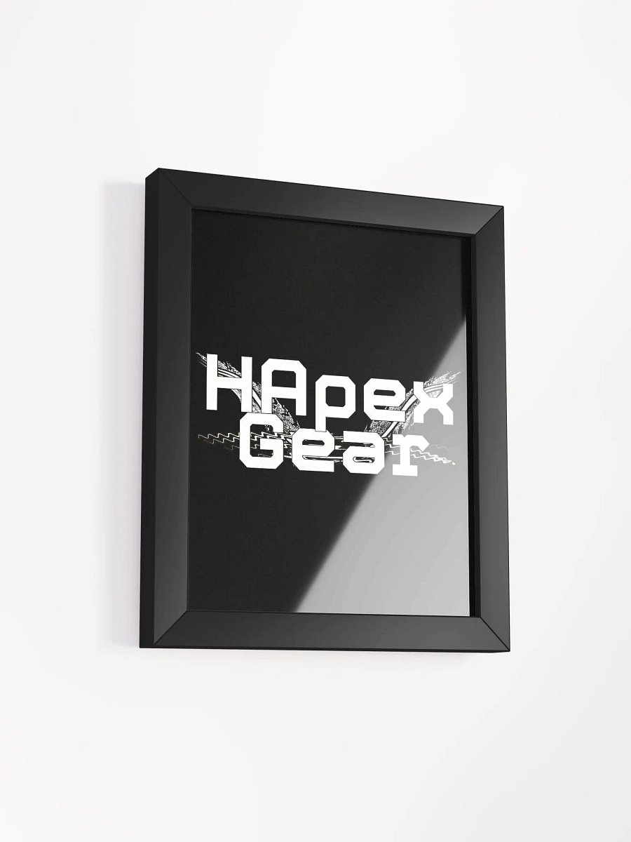 Framed - Black - High-Quality Matte Poster - White HApex Gear White Logo product image (2)