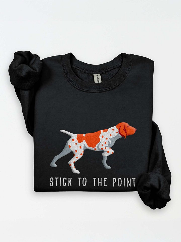 Stick to the Point Sweatshirt (Embroidered) of a Bracco Italiano(Orange & White) product image (1)