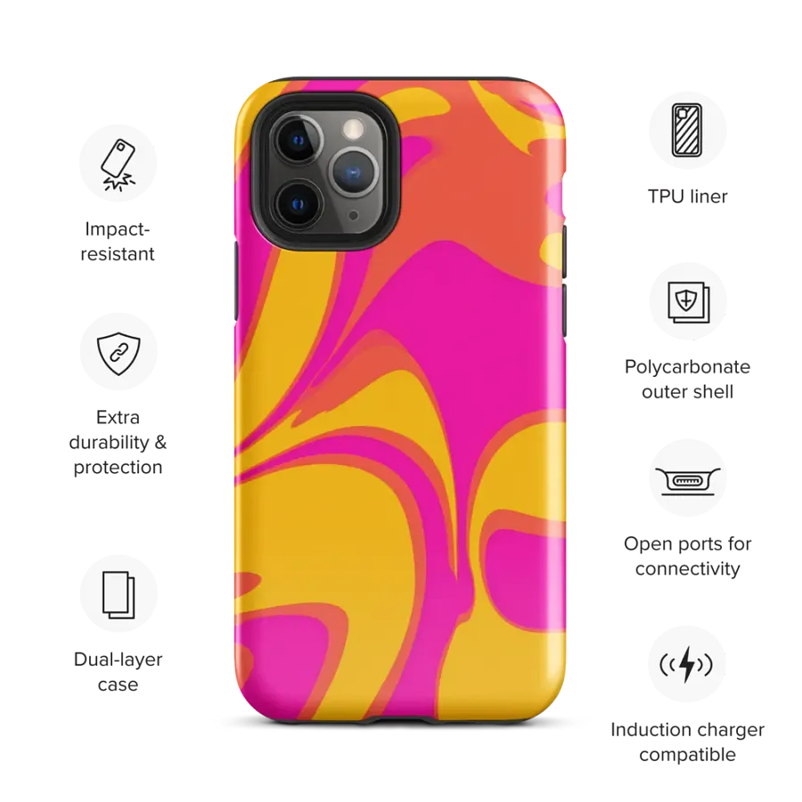 Pink and Yellow Psychedelic Swirls iPhone® Tough Case product image (28)