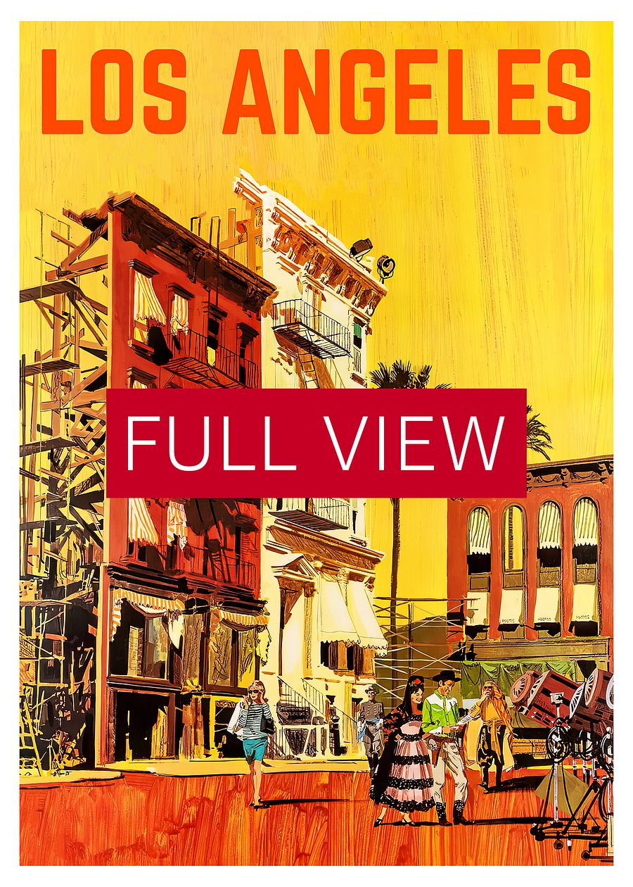 Los Angeles, USA, Hollywood, 1960s — retro vintage travel poster, retro travel art, retro travel wall art product image (3)