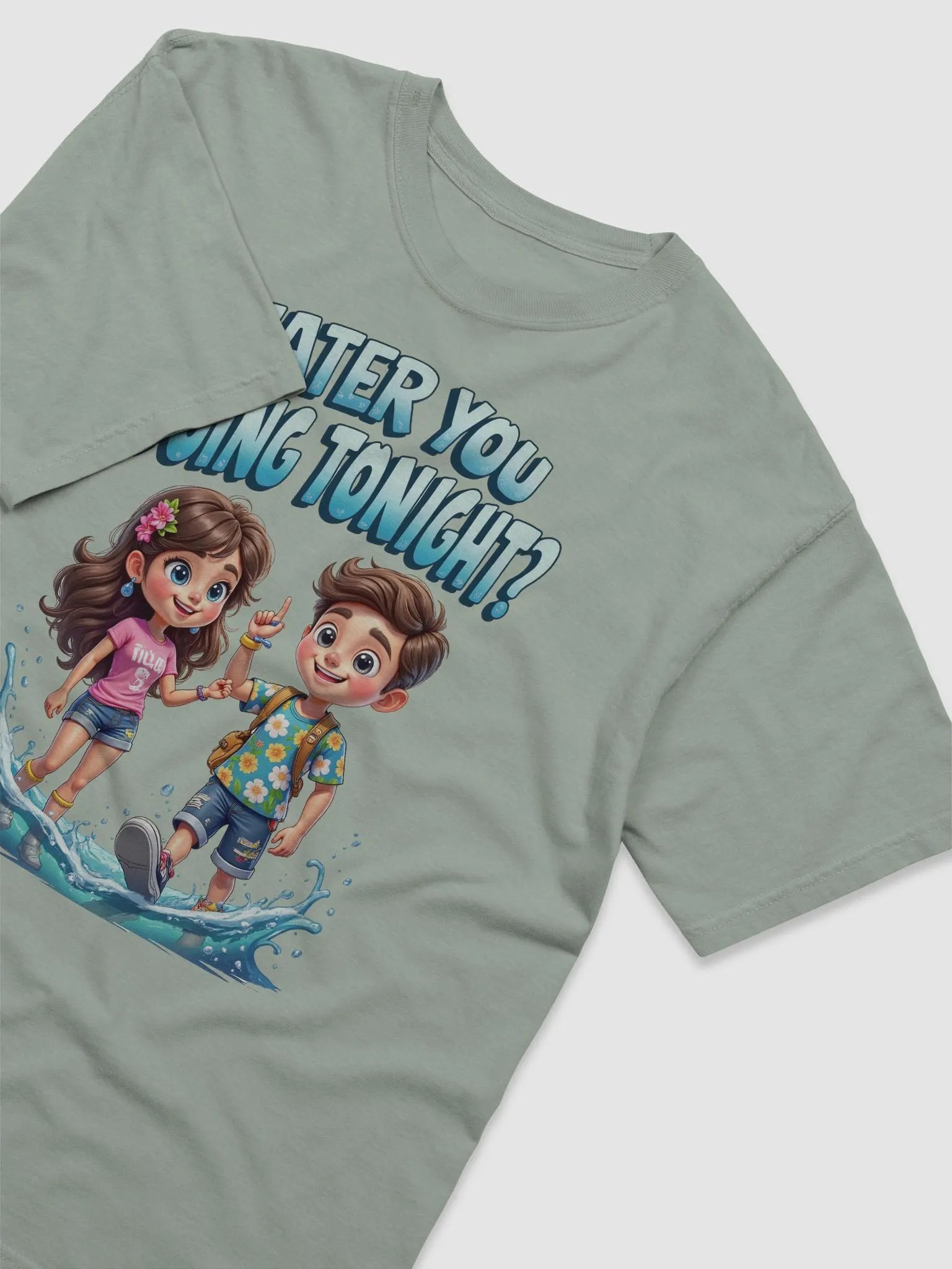 Water You Doing Tonight? Playful Cartoon T-Shirt product image (31)