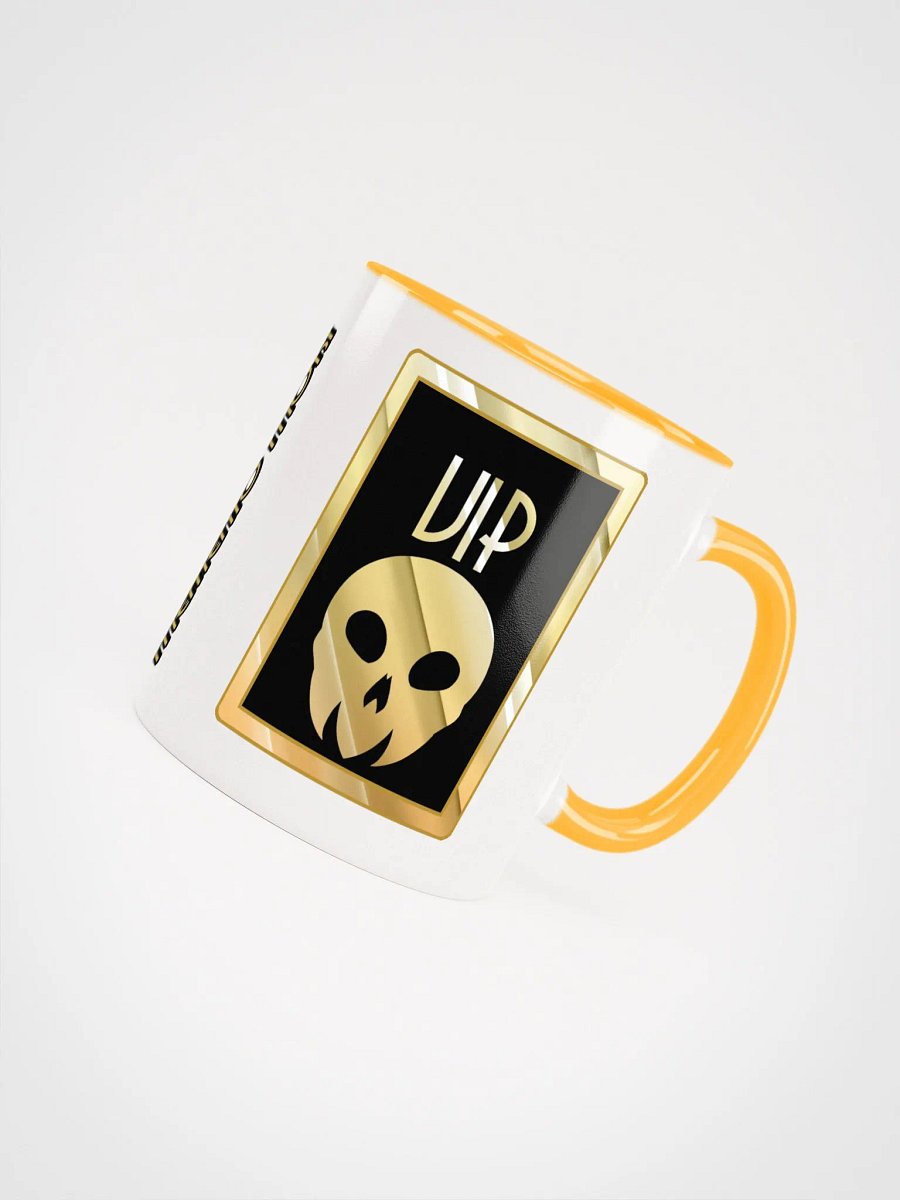 Hotel Calaveras VIP Ceramic Mug (White & Gold-Yellow) product image (3)