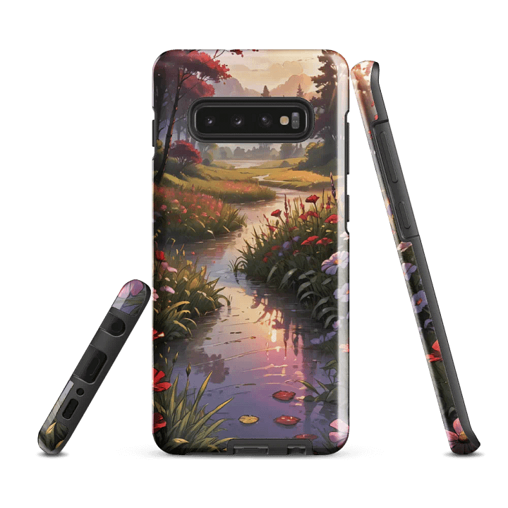 Tranquil Meadow Samsung Tough Case – Peaceful Stream at Sunset product image (3)