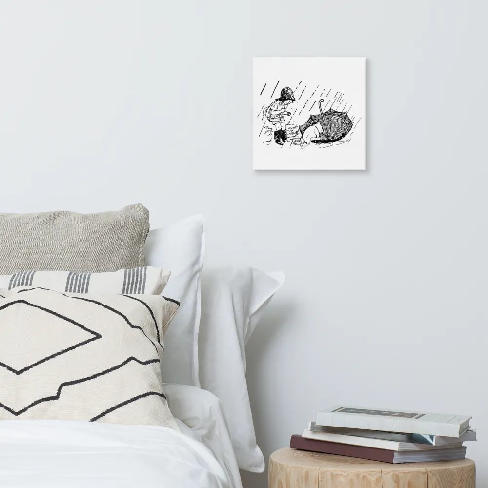 Christopher Robin and Pooh in the Rain Canvas Artwork product image (6)