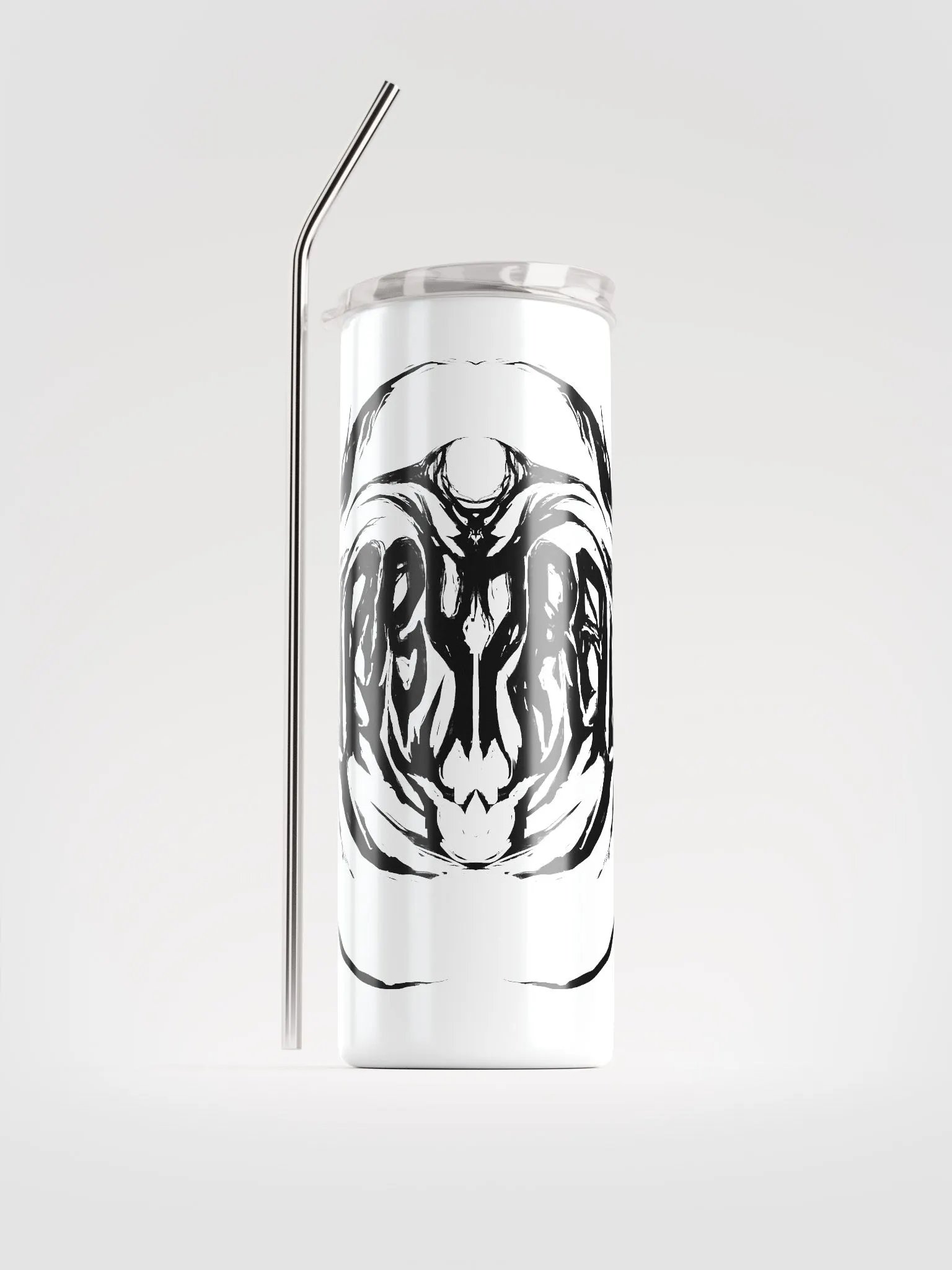 Furry Trash Tumbler - Metal Logo (Black on White) product image (1)