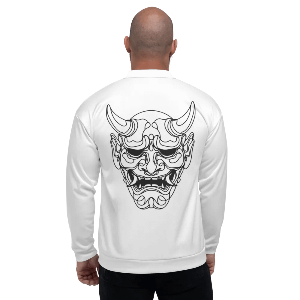 Line Art Oni Mask Bomber Jacket product image (2)