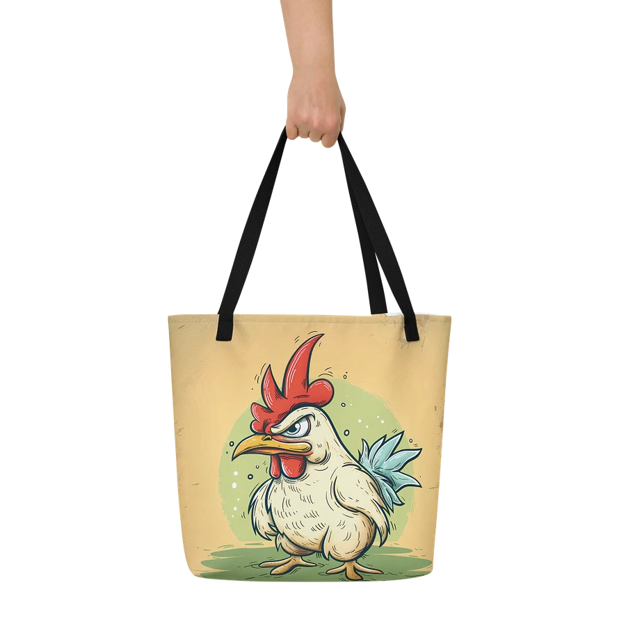 Tote Bag: Feisty Chicken with Attitude Vintage Animal Retro Style Design product image (6)